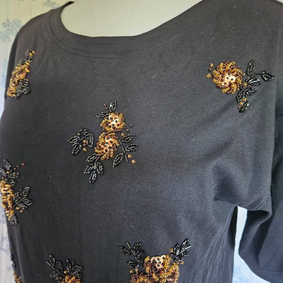 Size M to L Vintage 1980s Northern Spirit Beaded T-Shirt - Picture 7 of 12